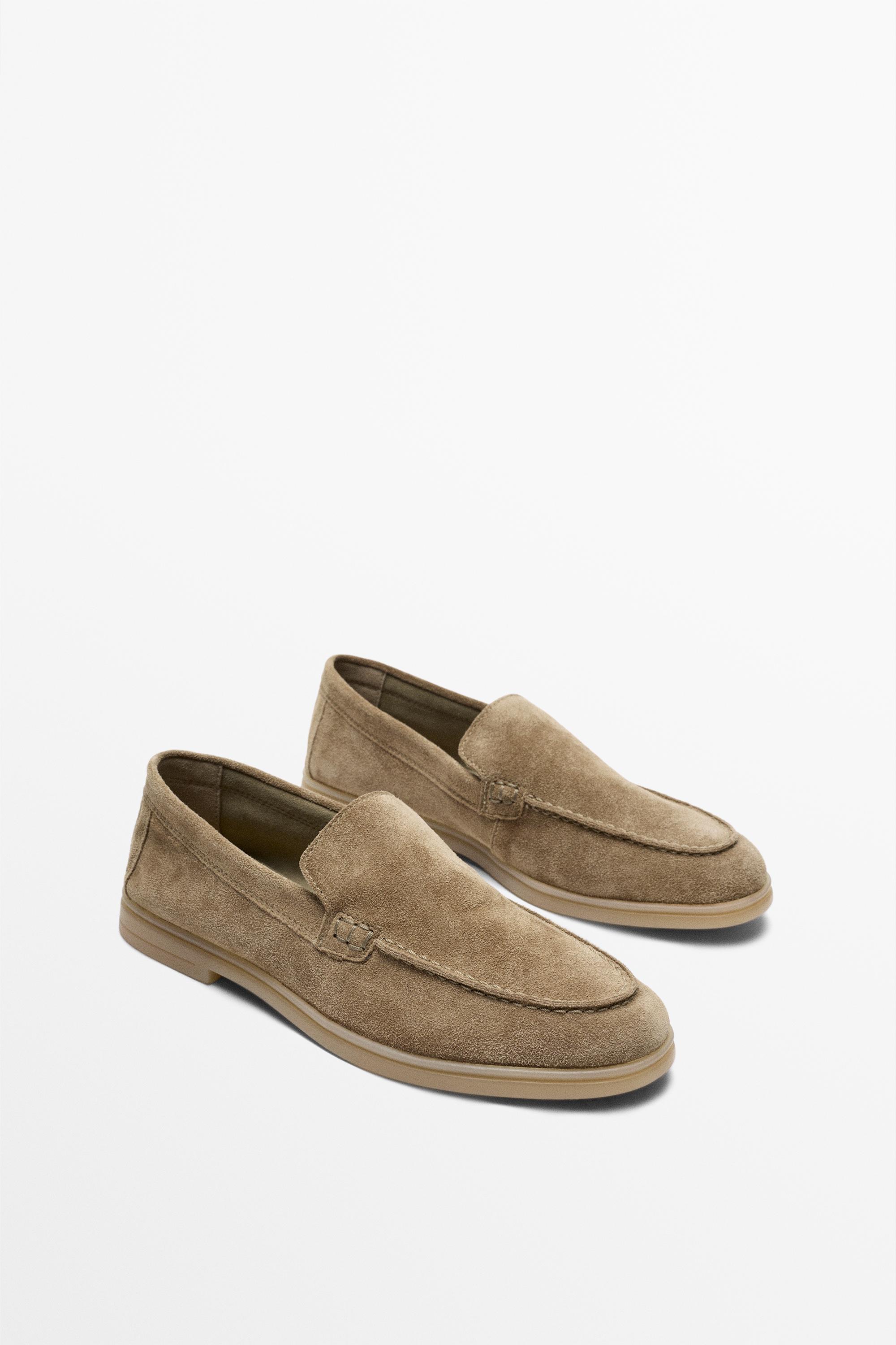 Split leather loafers